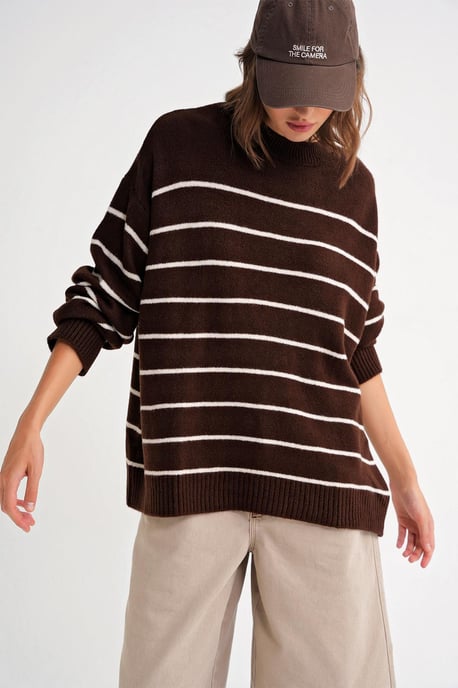 Gestreepte Crewneck Relaxed Brei Pullover Trui - Image 3