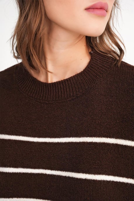 Gestreepte Crewneck Relaxed Brei Pullover Trui - Image 5