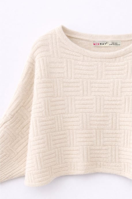 Oversized Geribbelde Crew Neck Trui - Image 3