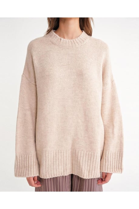Oversized Geribbelde Trui met Ronde Hals - Image 4