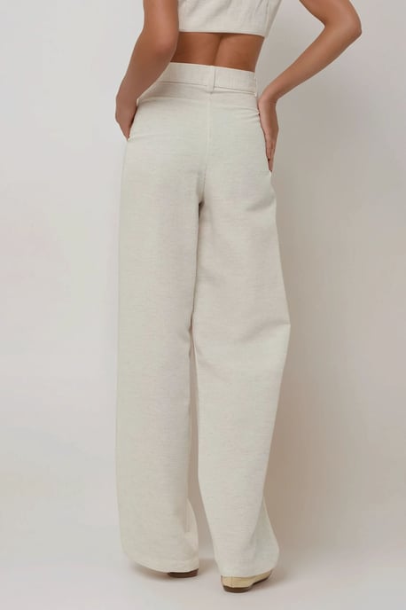 Linnen Voel Wijde Pantalon met Plissé - Image 4