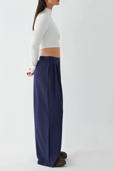 Zachte Aanraak Geplooide Wijde Pantalon - Image 2