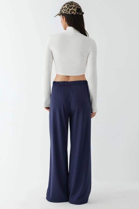 Zachte Aanraak Geplooide Wijde Pantalon - Image 3