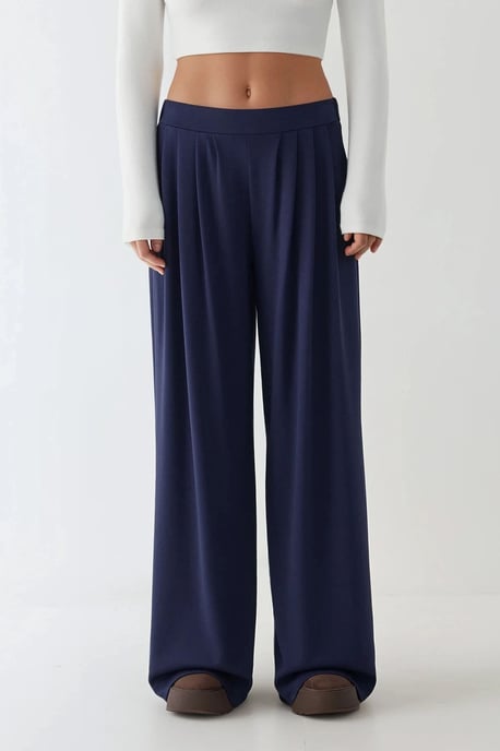 Zachte Aanraak Geplooide Wijde Pantalon - Image 5