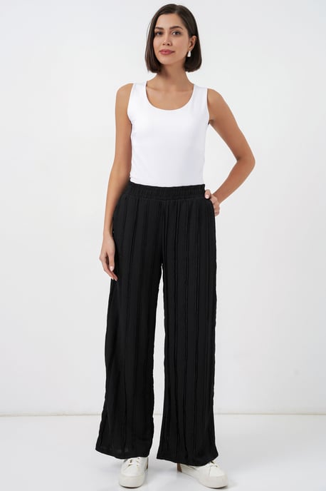 Brede Pijpen Textuur Pull-On Broek - Image 3