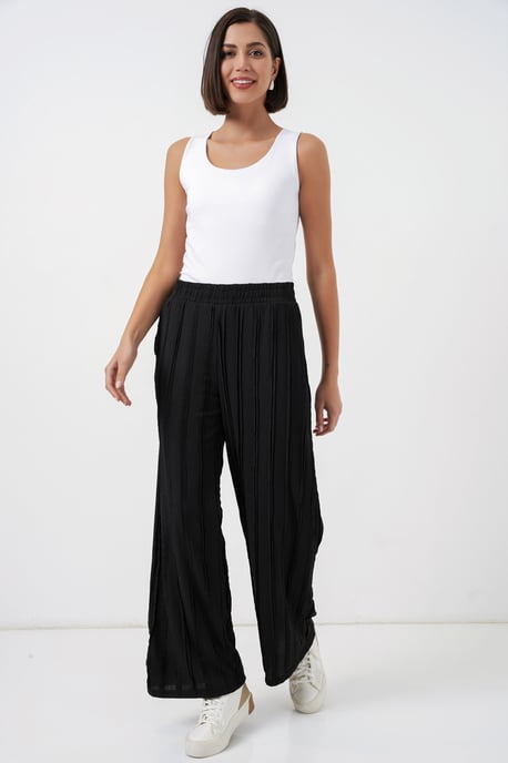Brede Pijpen Textuur Pull-On Broek - Image 5
