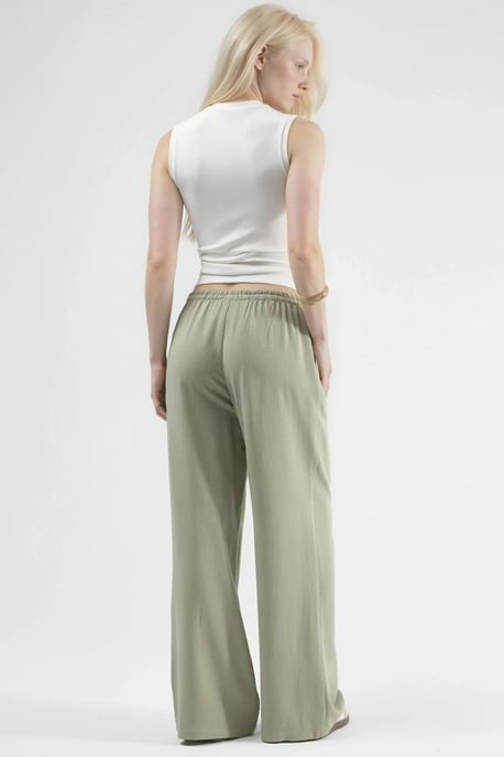 Viscose-Linnen Gecombineerde Wijde Pantalon - Image 3