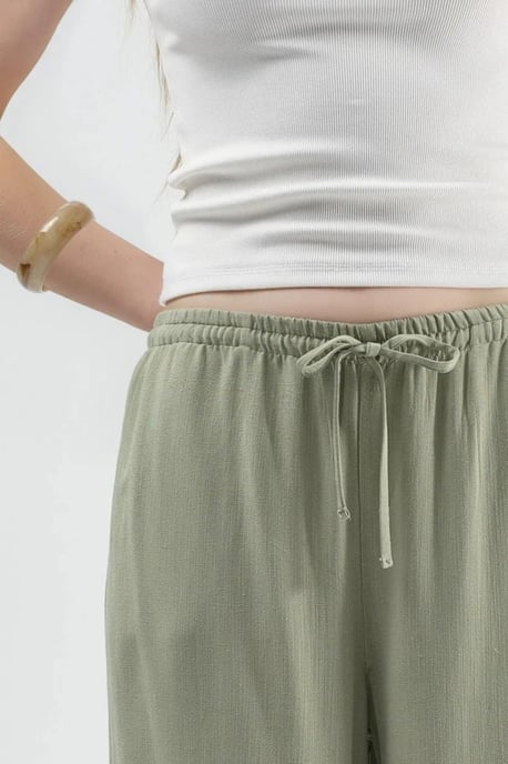 Viscose-Linnen Gecombineerde Wijde Pantalon - Image 4