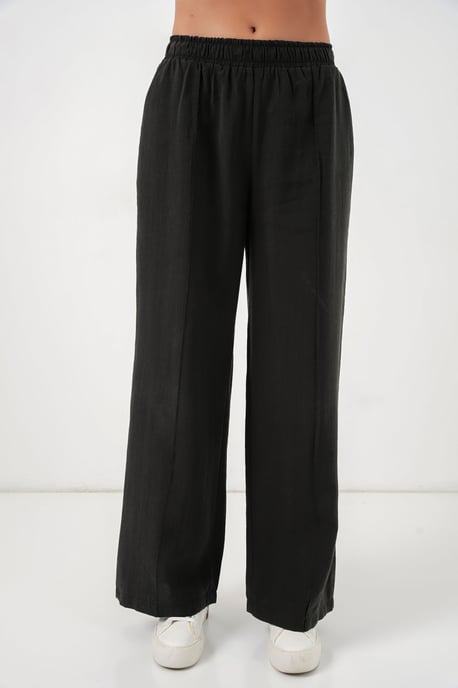 Brede Pijpen Broek met Elastische Taille - Image 2