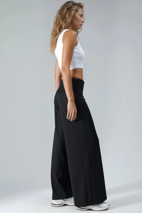 Modal Touch Vouw Taille Palazzo Broek - Image 2