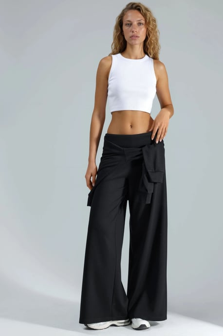 Modal Touch Vouw Taille Palazzo Broek - Image 6