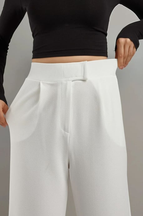 High Waist Elastic Crepe Palazzo Pants - Image 4