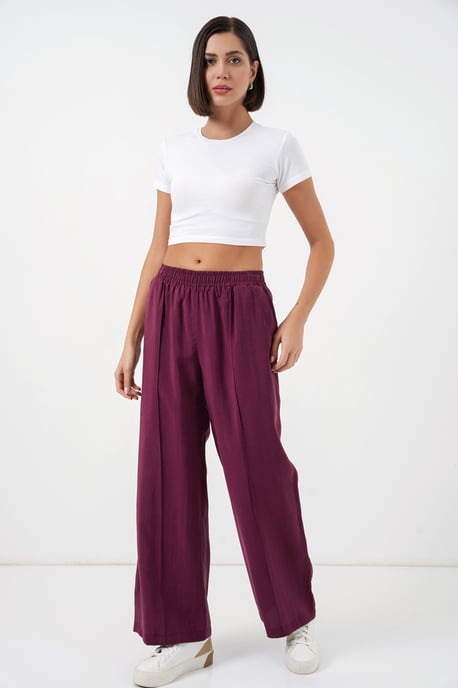 Brede Pijpen Broek met Elastische Taille - Image 3