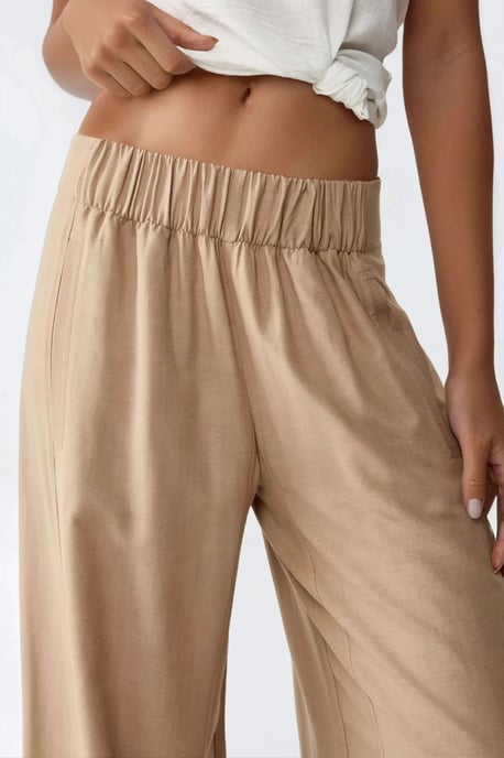 Wide Leg Elastic Waist Pants - Image 4