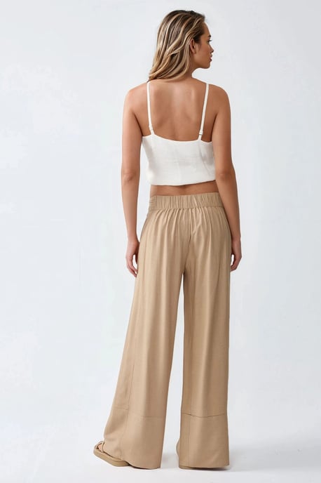 Wide Leg Elastic Waist Pants - Image 5