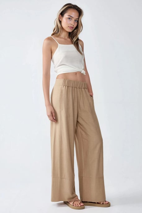 Wide Leg Elastic Waist Pants - Image 6