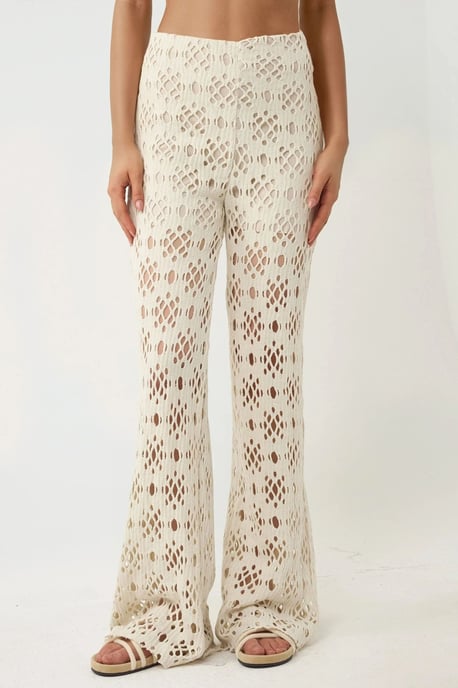 Uitgesneden Gedetailleerde Wijde Pijpen Broek Pika Collectie - Image 1