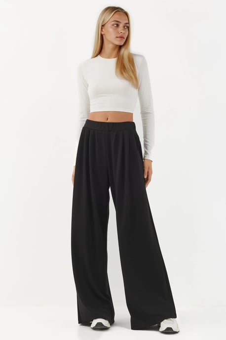 Zachte Touch Plissé Wijde Pantalon - Image 2