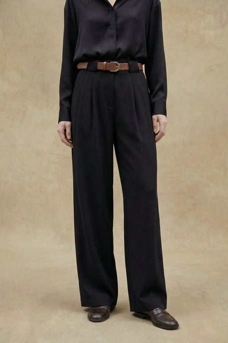 Hoge Taille Plissé Brede Pijpen Broek - Image 2