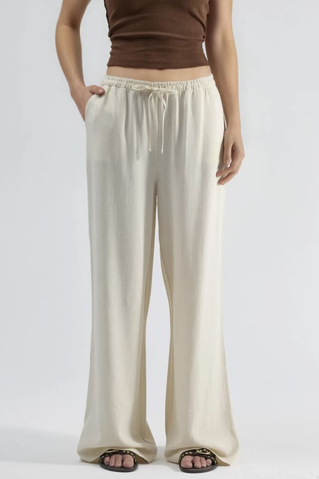 Viscose-Linnen Gecombineerde Wijde Pantalon - Image 1