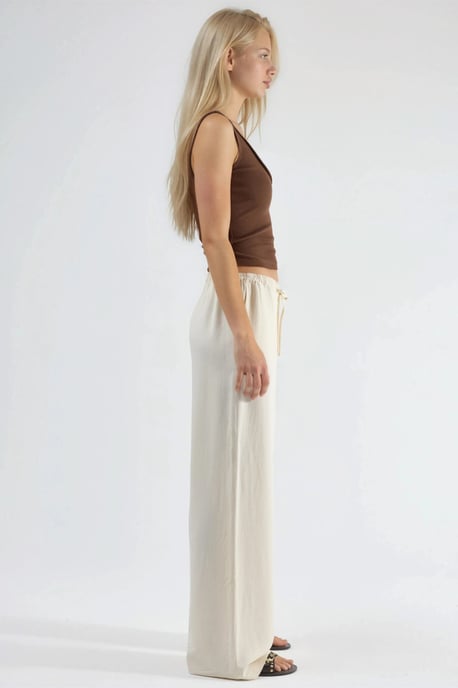 Viscose-Linnen Gecombineerde Wijde Pantalon - Image 2