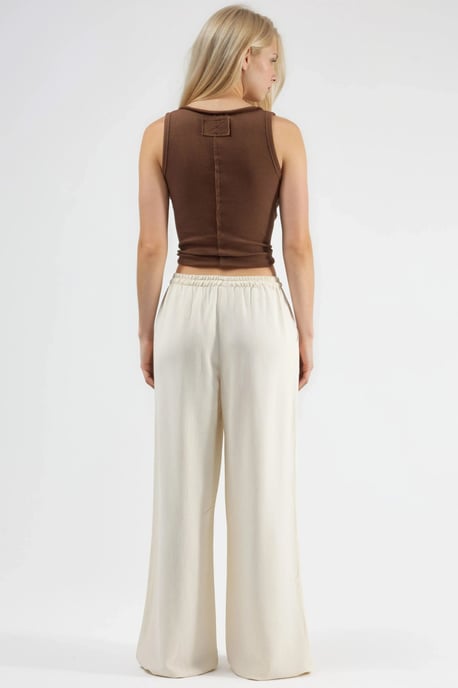 Viscose-Linnen Gecombineerde Wijde Pantalon - Image 3