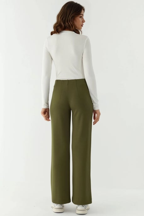 Modal Touch Ribbels Gedetailleerde Wijde Pantalons - Image 2