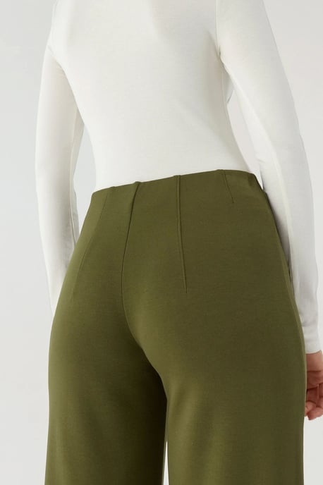 Modal Touch Ribbels Gedetailleerde Wijde Pantalons - Image 6