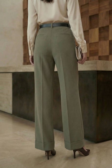 Gestrikte Turnup Plooi Broek - Image 5