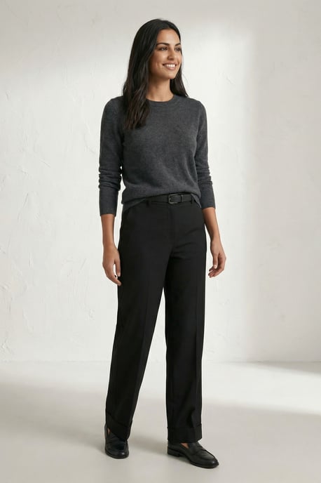 Gestrikte Turnup Leg Plisé Broek - Image 4