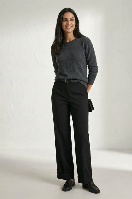 Gestrikte Turnup Leg Plisé Broek - Image 6