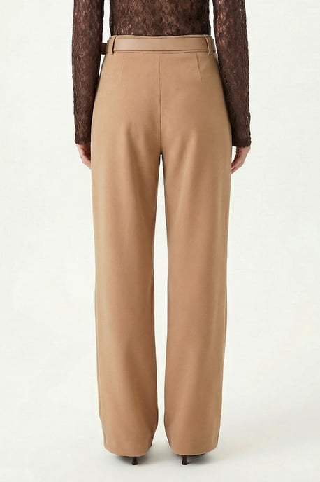 High Waist Wide Leg Broek met Gesp - Image 4