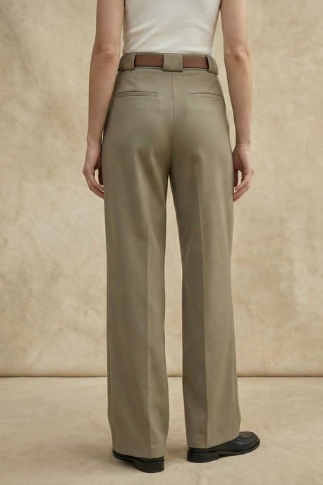 Hoge Taille Plissé Brede Pijpen Broek - Image 4