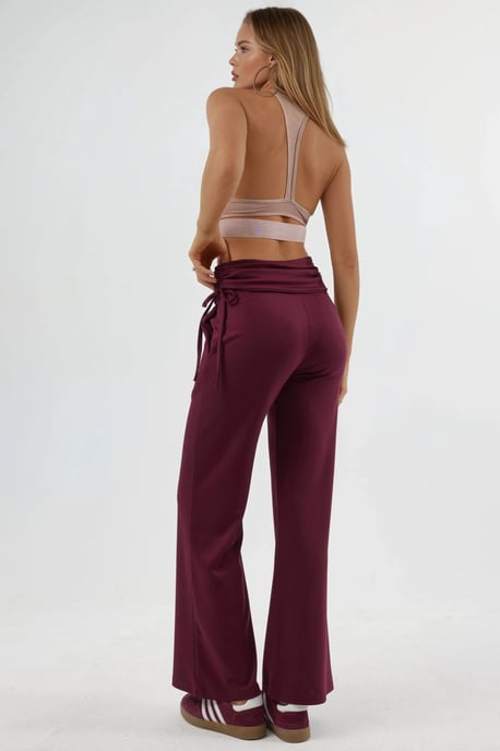 Modal Touch Hoge Taille Brede Pijpenbroek met Rimpeldetail - Image 3