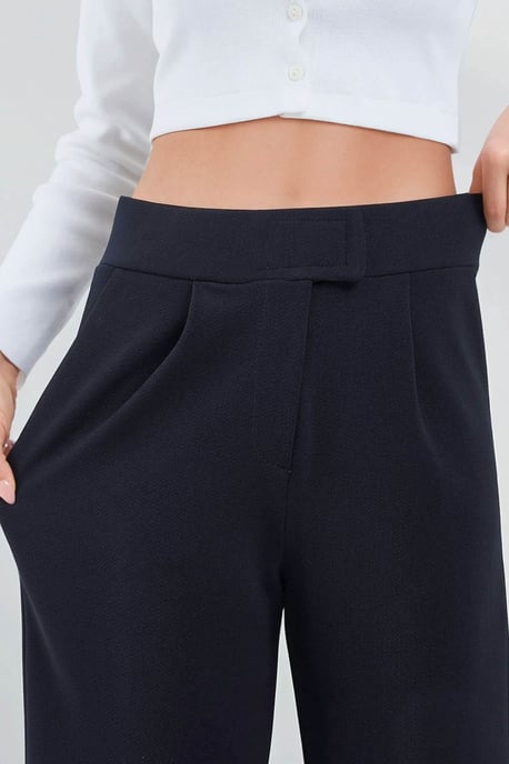 High Waist Elastic Crepe Palazzo Pants - Image 4