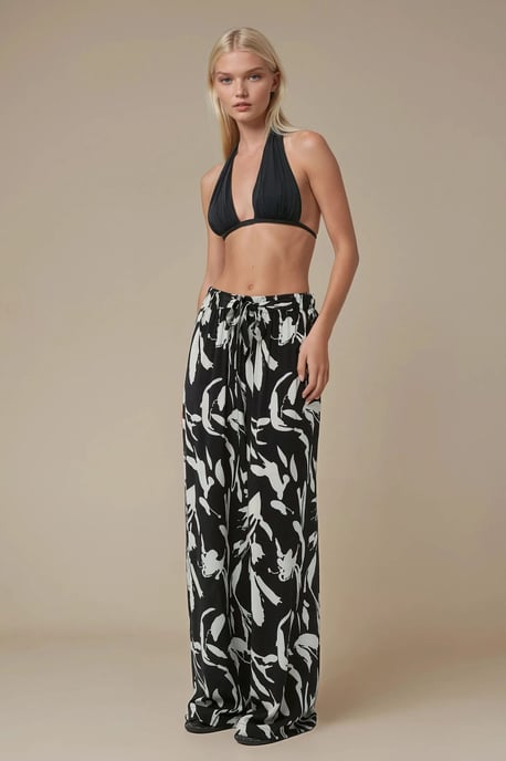 Geprinte Wijde Pantalon met Touwtjes - Image 3