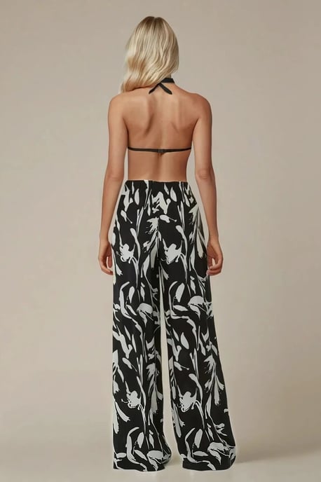 Geprinte Wijde Pantalon met Touwtjes - Image 4