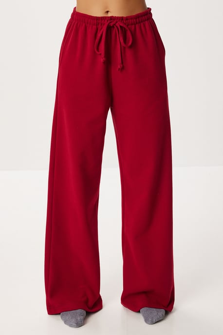 Wide Leg Jogger Pants with Drawstring Closure - Image 3