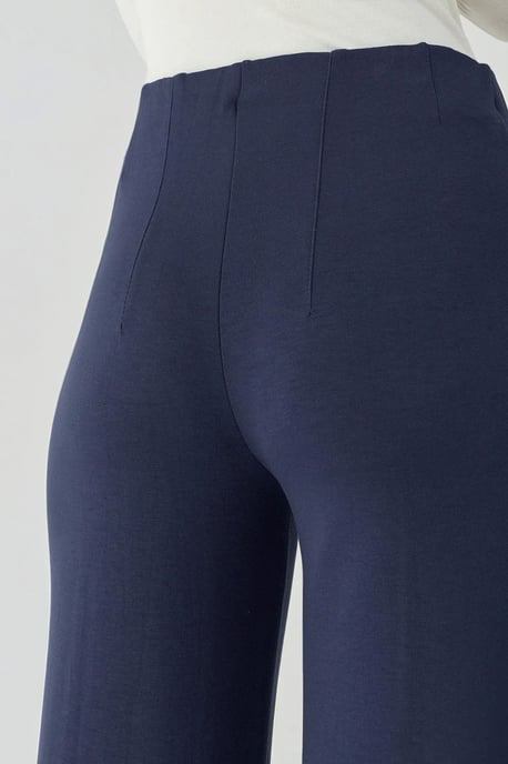 Modal Touch Rib Gedetailleerde Brede Pantalon - Image 4