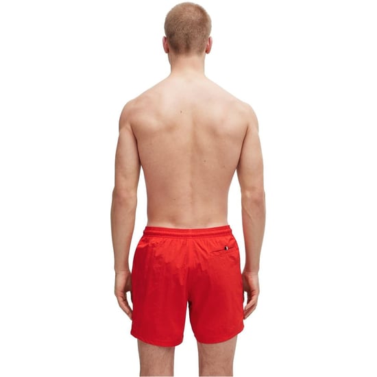 Men's Boss Octopus Swim Shorts, Comfortable Elasticated Waist in Bright Red - Image 3