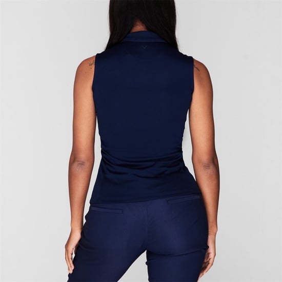 Women's Callaway Sleeveless Knit Polo Shirt Ladies in Peacoat - Image 3