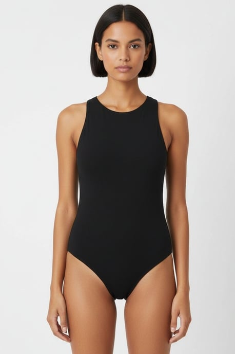 Strak Passend Mouwloos Shirtbodysuit met Drukknoopsluiting - Image 4