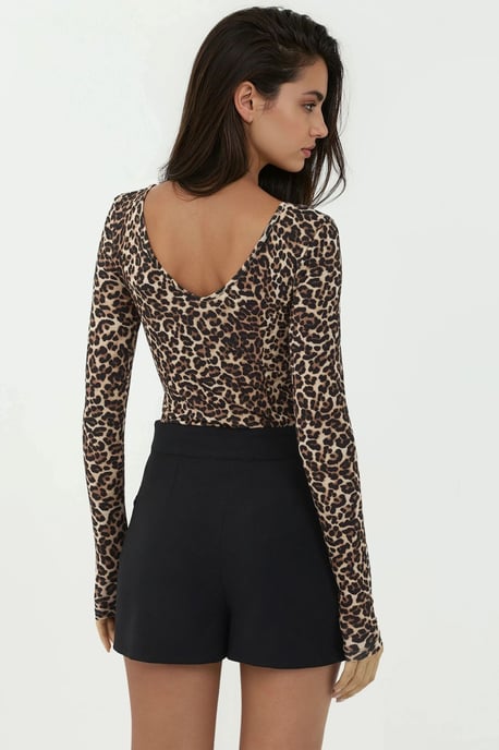 Patterned V-NeckFitted Bodysuit - Image 5
