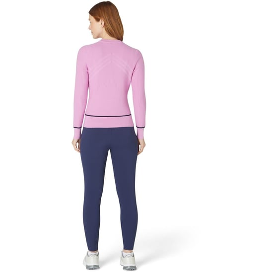 Women's Callaway Crew Neck Ribbed Collar Long Sleeve Sweater in Orchid - Image 3