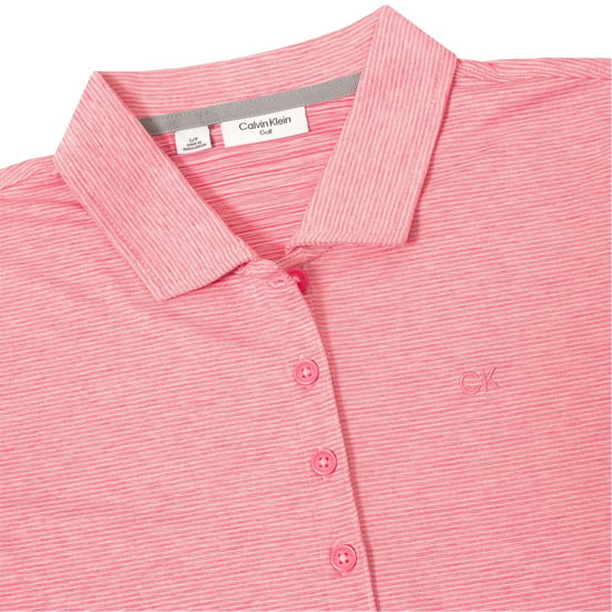 Women's Calvin Klein Golf Short Sleeve Polo Shirt in Pink - Image 3