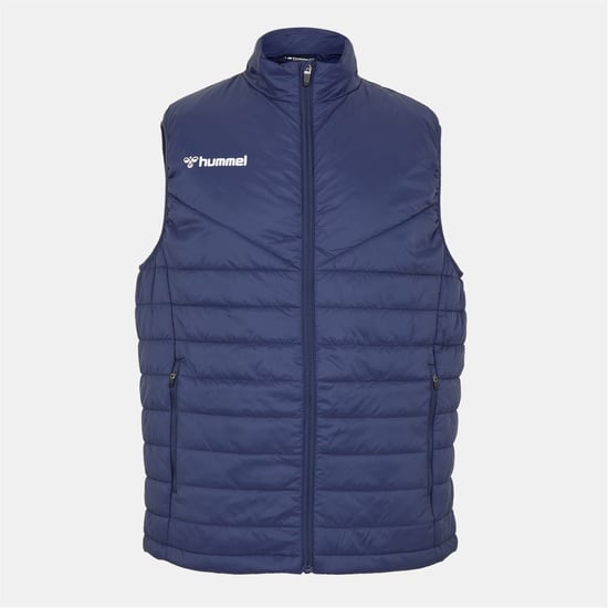 Men's Hummel Solid Patterned Zipped Pocket Gilet in Navy - Image 1