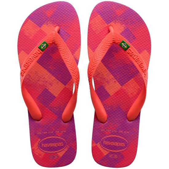 Women's Havaianas Hav. Brasil Fresh Black Black Leaf Flip Flops in Rose Gum - Image 2