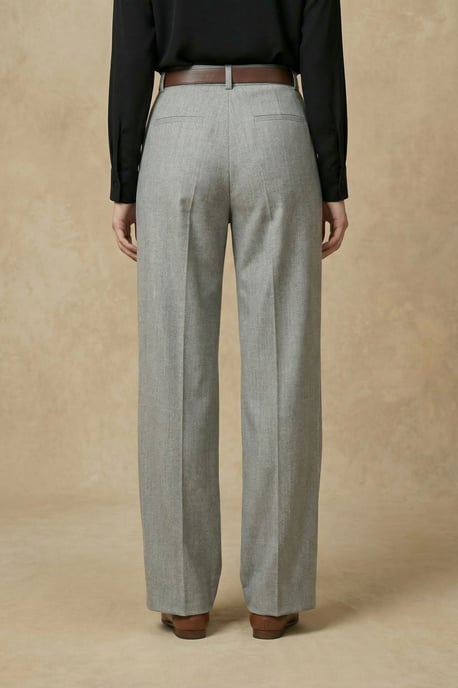 Hoge Taille Plissé Brede Pijpen Broek - Image 4