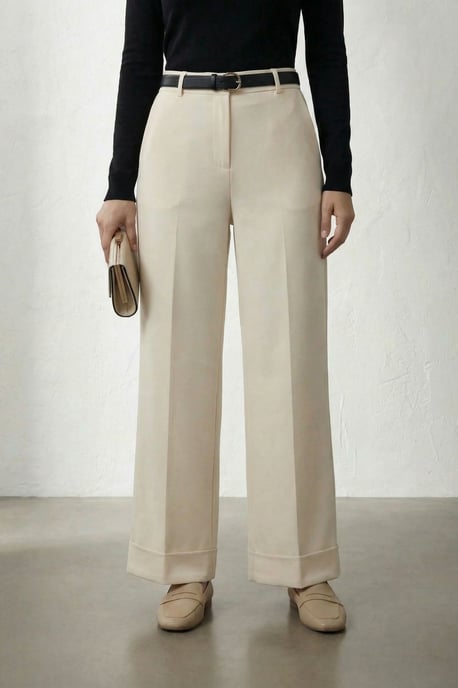 Gebelde Turnup Pantalon met Plissees - Image 3
