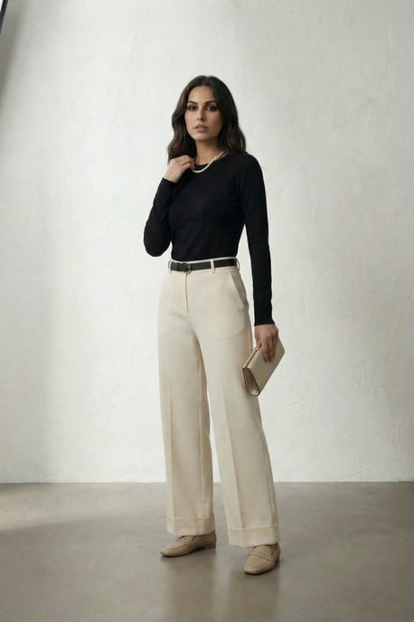Gebelde Turnup Pantalon met Plissees - Image 6